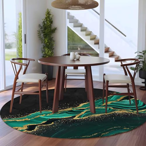 Tapete Redondo Grande 8 Pies Verde Turquesa miniatura 4