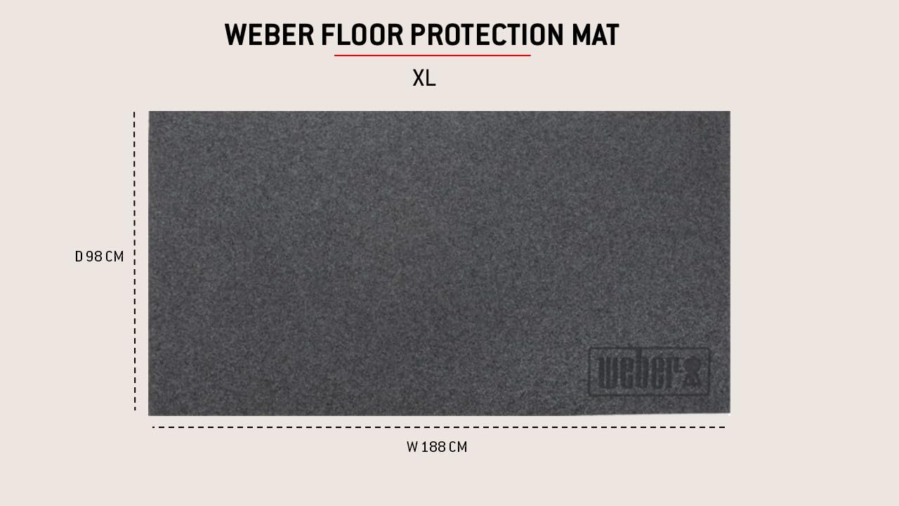 Weber Tappetino Protettivo XL per Nuovi Summit e plancha 76 cm/Protegge la terrazza da Grasso e scintille, Materiale Antiscivolo – Nero (3400134)
