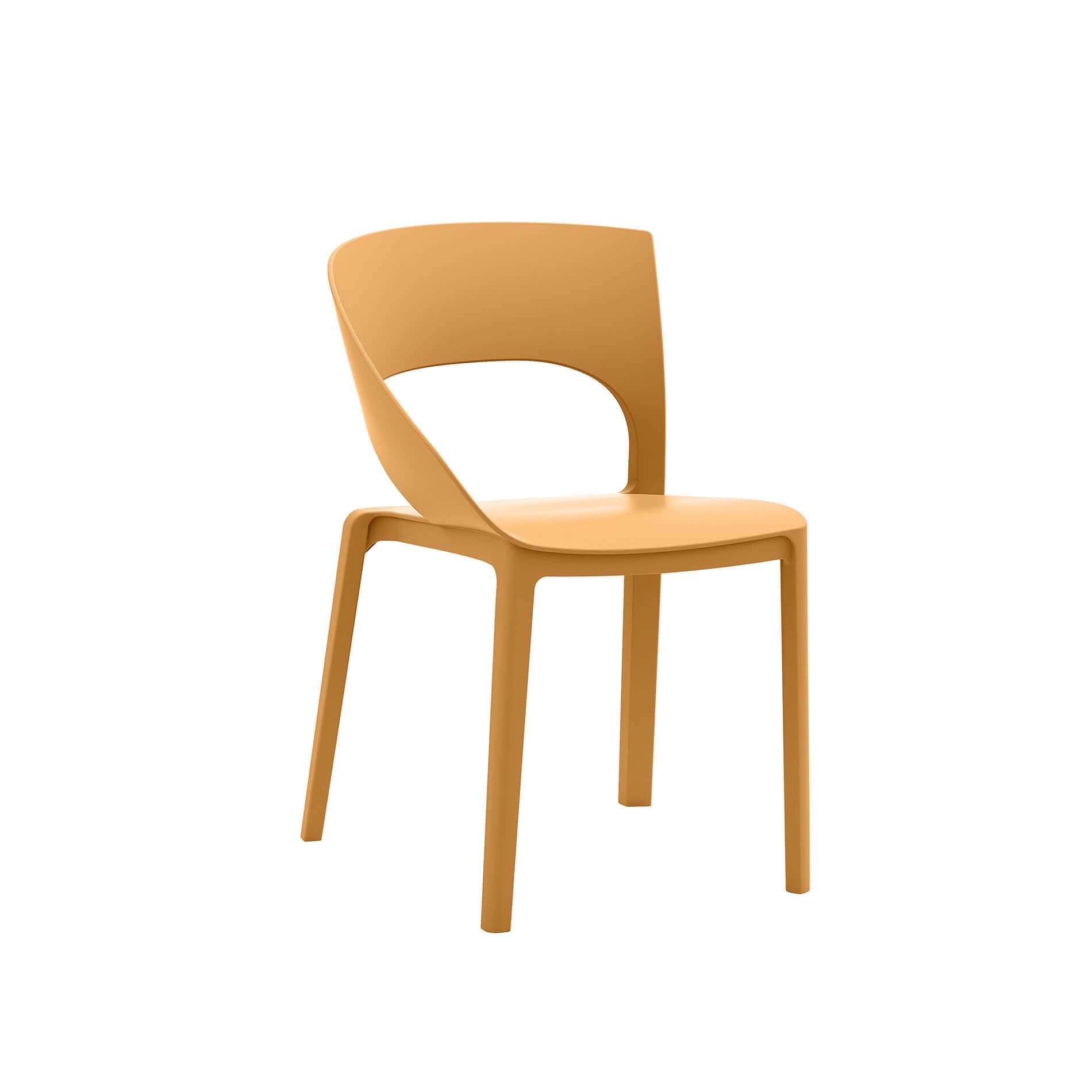 Rebecca Mobili Set 2 Sedie da esterno, Sedia da pranzo, Arancione, in Polipropilene, design Moderno- Misure HxLxP: 82,5 x 54 x 60 cm - Art. RE7251