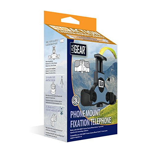 image for USA GEAR Smartphone Action Mount with Tripod Socket and J-Hook Adapter
