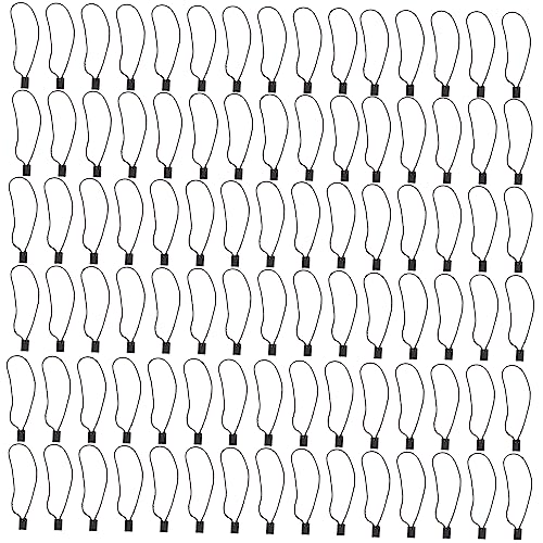 KICHOUSE 1000pcs Sling Tag Snap Lock Garment Tag Rope Premium Tag Ropes Bag Seal Lock Cord Clasp Garment Label Fasteners Craft Showing Fastener Hanging Tag Snap Labels Black Plastic