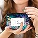 IRADA ID Case Wallet Keychain with Clear ID Window Zipper Cute Coin Purse for Women Water Resistant Small Coin Pouch-Mandala Nebula Keychain Wallet