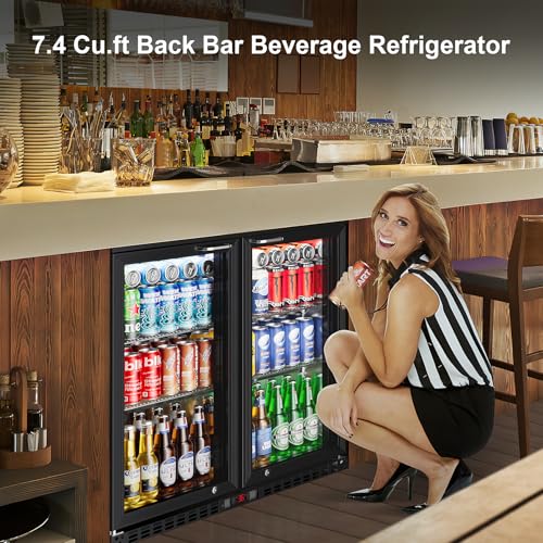 Ecevt E-BBD-230L-3 Back Bar Cooler Under Counter Refrigerator Double Door 7.4 Cu.Ft thumb #3