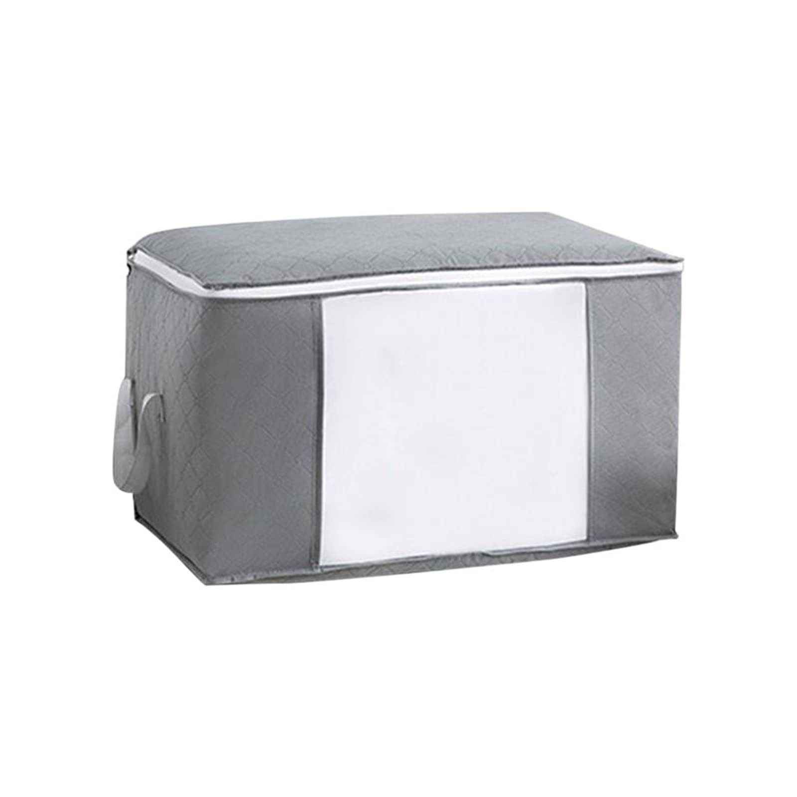 JINGYAN Storage Boxes Folding Storage Box Clothes Collection Non Woven Case With Zipper Moisture-proof Quilt(Branco)