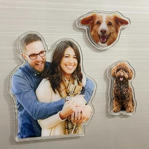 Imán de Nevera con Foto Personalizado, Imagen de Perro y Gato, acrílico, decoración magnética para el hogar, Caravana, Escuela, Oficina y Cocina (10cm) | Ya disponible en tu tienda friki favorita! En mundofriki.es!