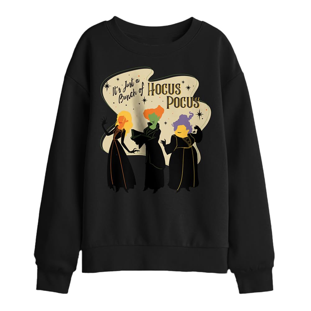 Disney Hocus Pocus Just A Bunch of Hocus Pocus Sanderson Sisters Felpa Bambini, Nero, 7–8 A