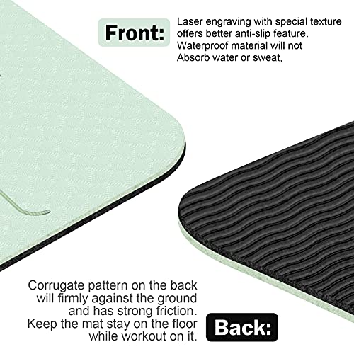 Yoga Mat Non Slip, Pilates Fitness Mats with Alignment Marks, Eco Friendly, Anti-Tear Yoga Mats for Women, Exercise Mats for Home Workout with Carrying Strap (B098XHH6PJ) - Thumbnail 5