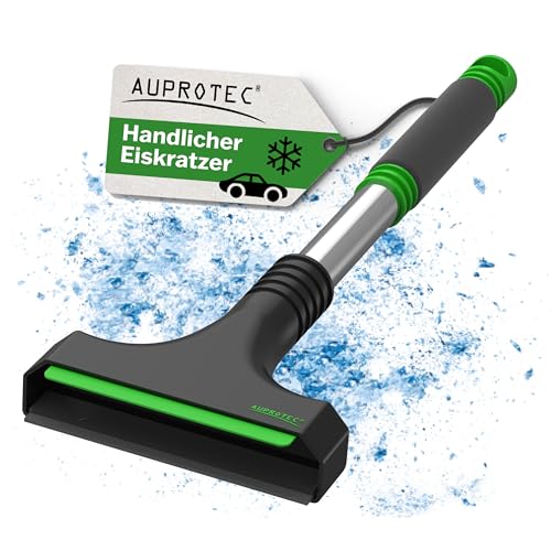 AUPROTEC Eiskratzer mit Gummilippe – A 12 / Eiskratzer Auto mit rutschfestem Softgriff/Scheibenkratzer Auto/Schneekratzer Auto/Scheibenkratzer Winter/Eisschaber Auto – schwarz-grün