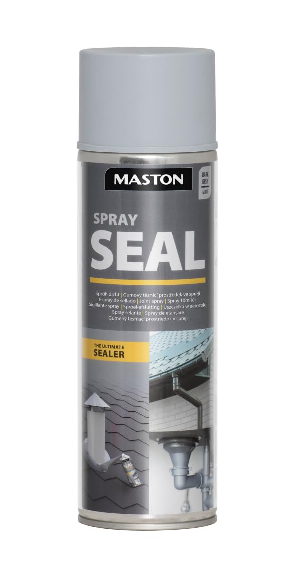 Maston Dark Grey Leak Stop Spray And Seal Fix Instant Waterproof Sealant For Gutter Caravans Tents Etc.500ml (Dark Grey)