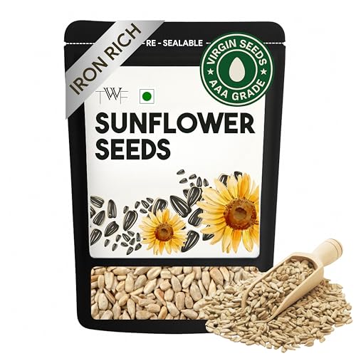 TWF Virgin Sunflower Seeds | 1Kg | AAA Grade Seeds for Eating | Rich in Dietary Fibre & Protein | Snack for Weight Management & Immunity | Diet Food | Non GMO | Resealable Pack | Unroasted | Unsalted | Highest Natural Potency