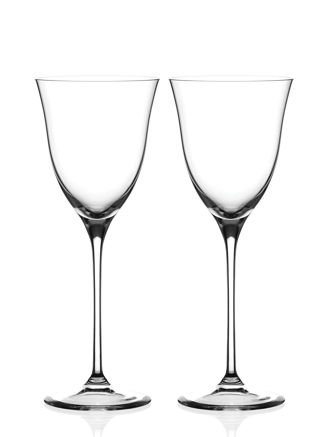 DIAMANTE White Wine Glasses Pair - ‘Kate’ Collection Undecorated Crystal - Set of 2