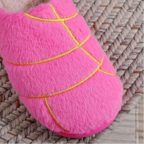 JadeRich Women Men Faux Fur Winter Concha Slippers Soft Plush Cozy Memory Foam Couple Style House Slipper3