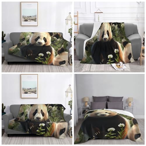 Couverture Micro Polaire Premium Panda - Plaid Confortable Chaud et Durable