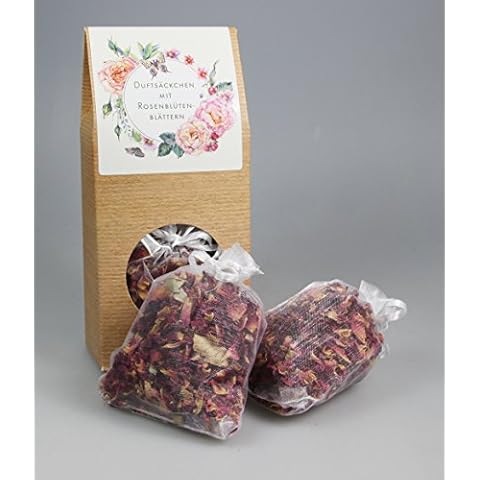 2 x Duftkissen mit echten Rosenblütenblätter in einem weißen Organzasäckchen Cover