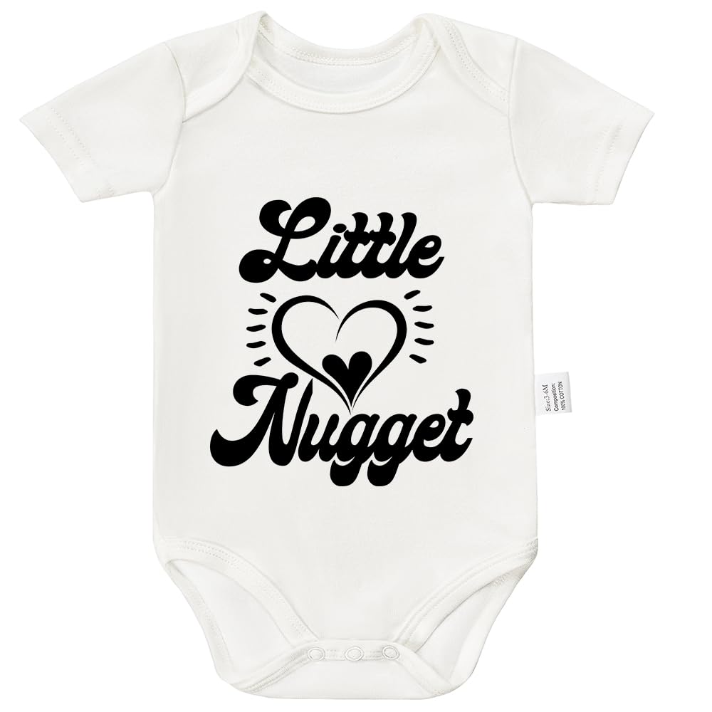 Little Nugget Bodysuit, Infant Newborn Cotton Love Romper Short Sleeve Jumpsuit Outfits 0-24 Months