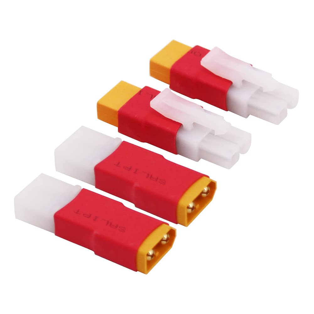 Rflaueo 4pcs JST To XT60 Adapter Connectors - Male/Female RC Adapter For Battery & ESC Compatibility (No Wires)