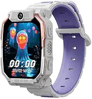 Smartwatch Relógio Inteligente Infantil HW 5G, 4/64GB, Recebe e faz Ligações Chamadas de Vídeo, Tela AMOLED, Cartão SIM, Câmera, Whatsapp, GPS, SOSl, Resistente à Água, Moderno (PRATA)