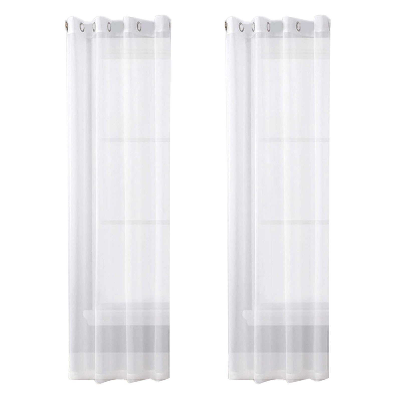 Nucelit 2Pc Privacy Enhancing Polyester Window Drapes Grommet Top Semi Sheer Design Curtains Home Decoration Living Space Light Filtering Voile Window Curtains