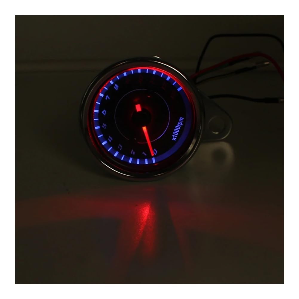 Compteur vitesse moto Compte-tours Universel Pour Moto 12 V Avec Rétroéclairage LED Bleu, Compteur De Vitesse 1000 Tr/min, Jauge Tachymètre