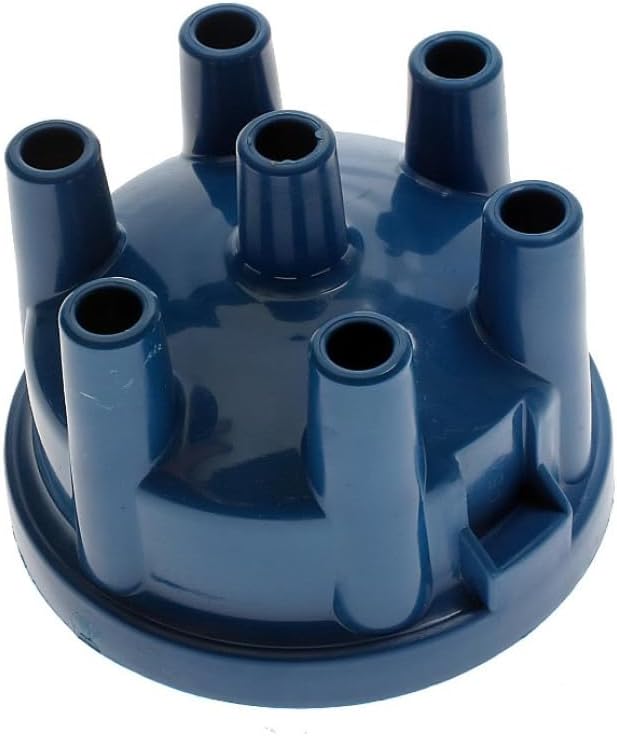 CarLights360 For Jaguar XJS 1993 1994 Distributor Cap | Aluminum | Blue Distributor Cap | Top Tower Position | 7 Terminal | Replacement For JLM150, 19017095