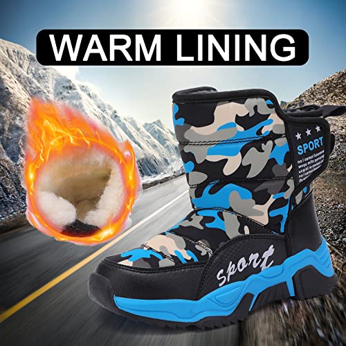YUKTOPA Kids Boys Girls Outdoor Snow Boots Winter Fur Lined Warm Boots Walking Shoes4