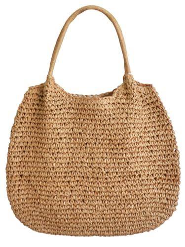 Straw Hobo Bag for Women Trendy Tote Bags Woven Shoulder Bag Large Summer Beach Handbag Purse