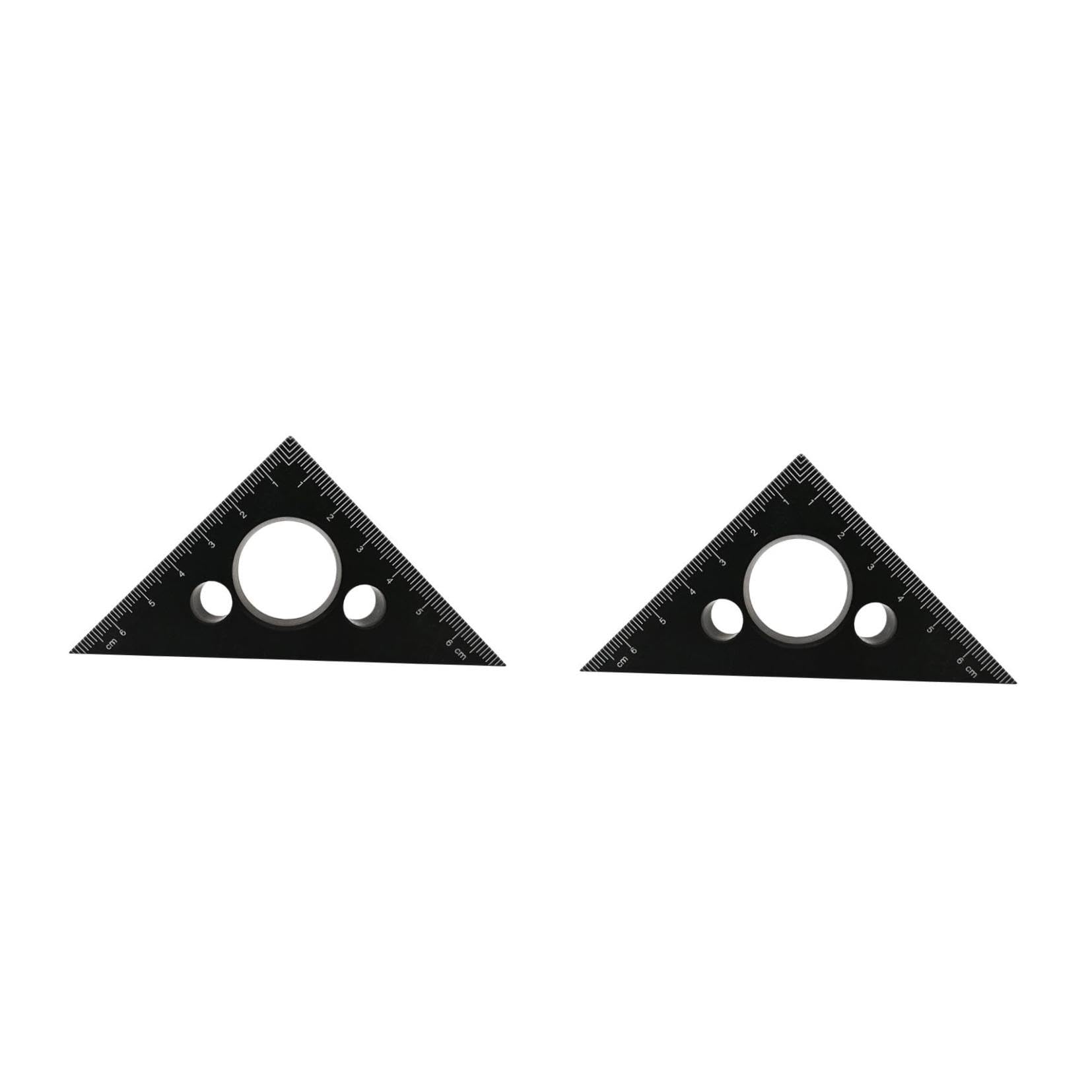 ARTIBETTER 2 Pièces Règle Triangulaire Alliage Aluminium Outil Pratique pour Menuiserie et Bricolage Règle Épaissie Compacte et pour Usage Professionnel et Domestique