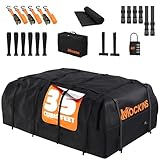 Mockins 35 Cu.Ft. Black Waterproof Rooftop Cargo Carrier Bag | 60'x42'x24' Car Roof Bag for Use with or w/o Roof Rack | Car Topper Luggage Carrier Waterproof Storage Set w/Mat, Straps, Hooks, & More