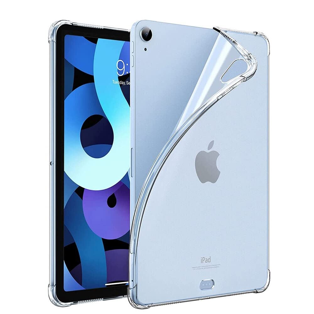 Al-HuTrusHi Clear Case Cover for iPad Air 5/4 Gen 10.9" 2022/2020, Slim Lightweight Transparent Soft Cover with Soft Silicone Raised Edge - Clear
