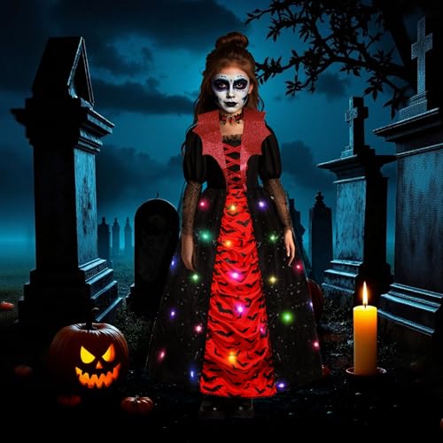 Disfraz de Vampiro con luces para niñas 10-12 años miniatura 6