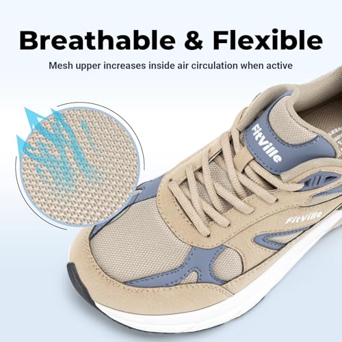 Image of FitVille Wide Walking Shoes for Men Extra Wide Width Sneakers with Arch Support for Flat Feet Heel Pain Relief Plantar Fasciitis - Rebound NEO V1