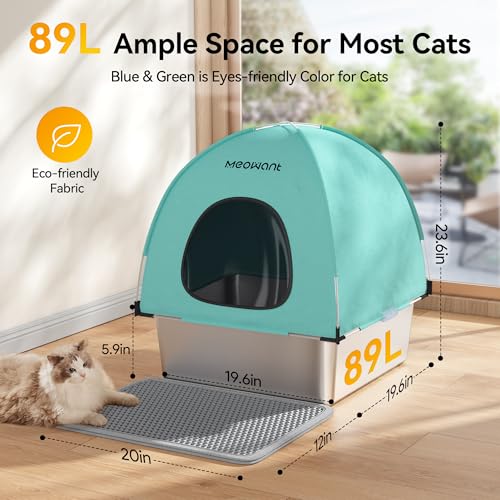 Arenero metálico cerrado para gato Meowant XXL con tapa miniatura 4