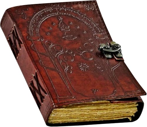 Doors of Durin Tolkien Lord of the Ring Embossed Leather Journal tolkien books lord of the rings Book of Shadows Notebook Grimoire Witchcraft Supplies Merchandise Gift For men and women 7x5 inch