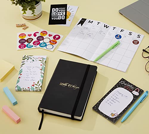 Image of Amazon Basics Undated 2026 Planner with Daily, Weekly and Monthly Sections, To-Do Lists, Bookmarks and Stickers (A5, Black)
