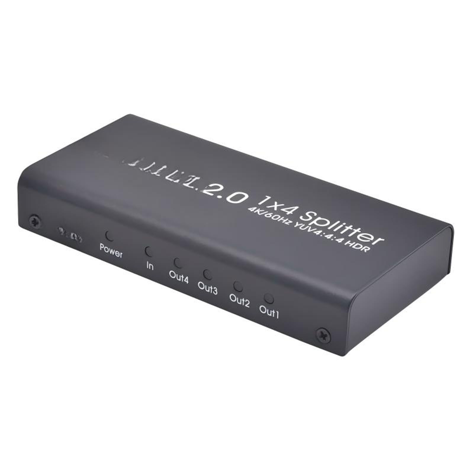 Splitter HDMI 2.0 ad Alta Definizione 4K 60Hz 1x4 Schermo con Un Ingresso e Quattro uscite con Ampia compatibilità, Facile da configurare