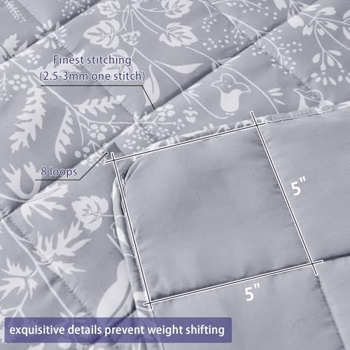 Image of yescool Weighted Blanket for Adults (15 lbs, 48 inch x 72 inch, Pearl Grey) Cooling Heavy Blanket for Sleeping Perfect for 140-160 lbs, Twin Size Breathable Blanket with Premium Glass Bead, Machine Washable