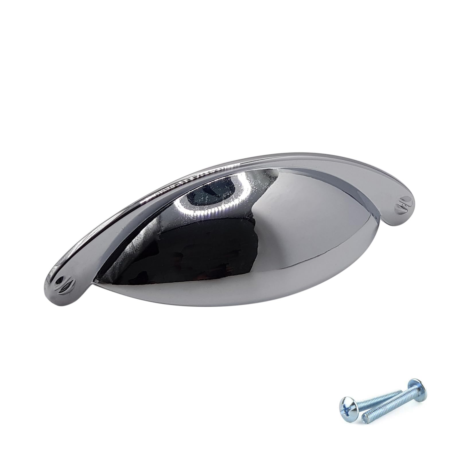 M4tec Polished Chrome Cup Kitchen Cabinet Door Handles Bedroom Furniture Pull Handles For Kitchen Cupboards, Cabinets, Drawers And Wardrobes Handles - Vd9 Series, 64Mm