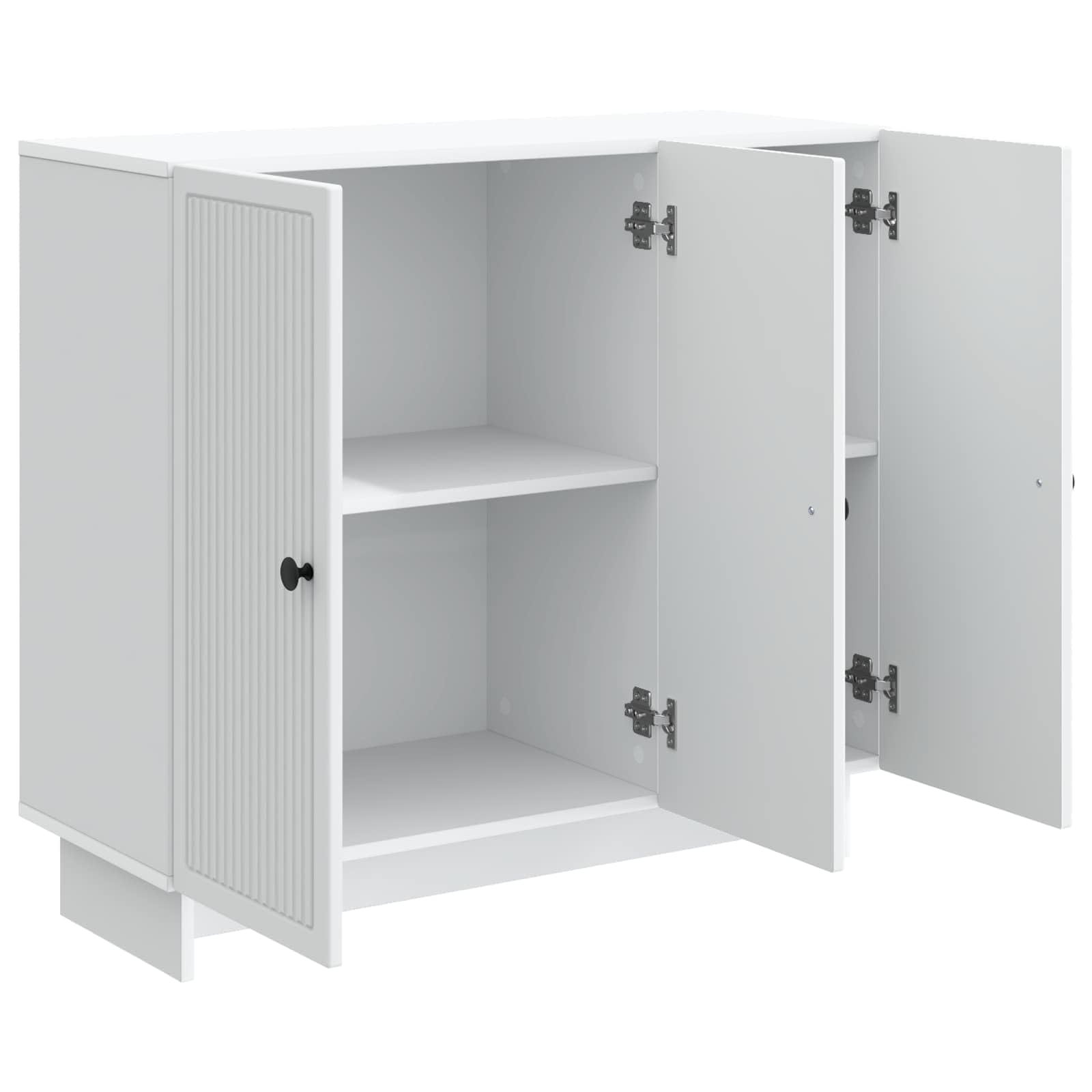 Credenza bianca 89 x 34,5 x 80 cm comò con 3 ante
