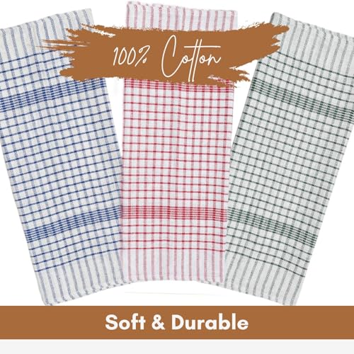 Pack of 10 Tea Towels 100% Cotton Highly Absorbent Kitchen Dish Towels Lint Free Quick Dry Long Lasting Catering Material Multi Colours Pack - Image 6