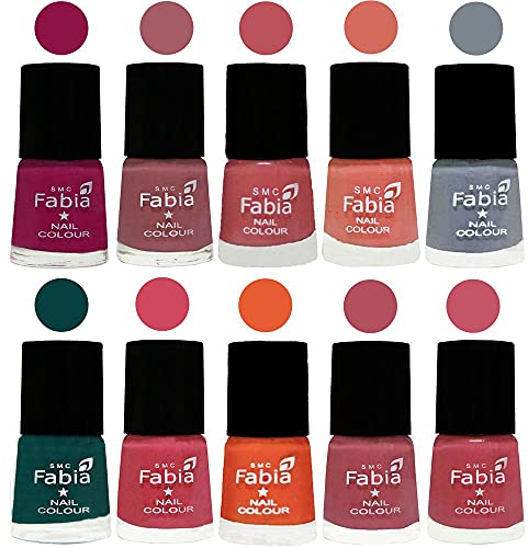 Image of ALL IN ONE (PACK OF 10), Long Lasting Glossy Nail Polish, 6 ml Each, All Vibrant Colours,01958