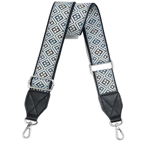 Image of Purse Strap,1.5 inch Leather End Shoulder Strap Adjustable Replacement,Retro Multi-Pattern Crossbody Bag Straps