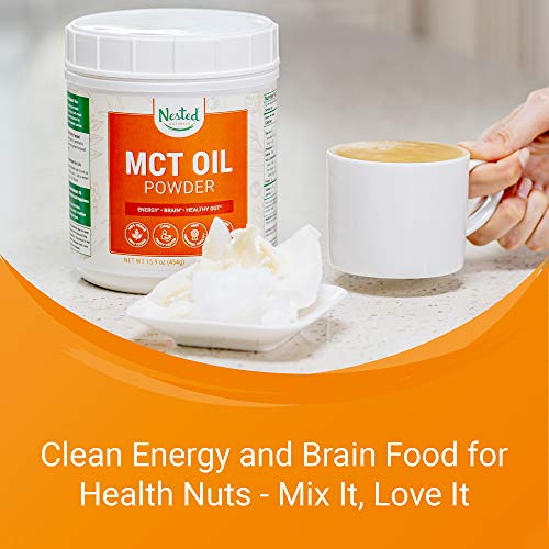 MCT Oil Powder with Prebiotic Acacia Fiber Unflavored | Keto Diet Powder for Coffee, Shakes & Smoothies | Zero Net Carbs Medium Chain Triglycerides C8 C10 from Coconut Oil | Vegan, Non-GMO, Dairy-Free - Thumbnail 4