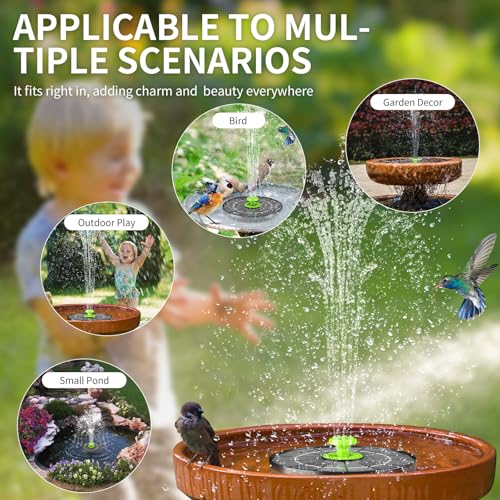 image for YNFING 4.0W Solar Bird Bath Fountain Pump, Solar Powered Water Pump, O