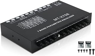 lifcasual Equalizador automotivo profissional de 7 bandas Multifuncional EQ Tuning Amplificador Crossover Equalizador paramétrico Equalizador de áudio automotivo