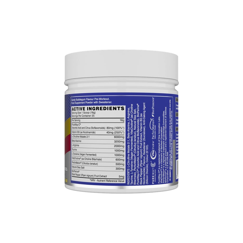 NaughtyBoy Pump Pre-Workout - 400 g, Candy Bubblegum, senza stimolanti, tecnologia Cell Swell, pompa, messa a fuoco, prestazioni e idratazione
