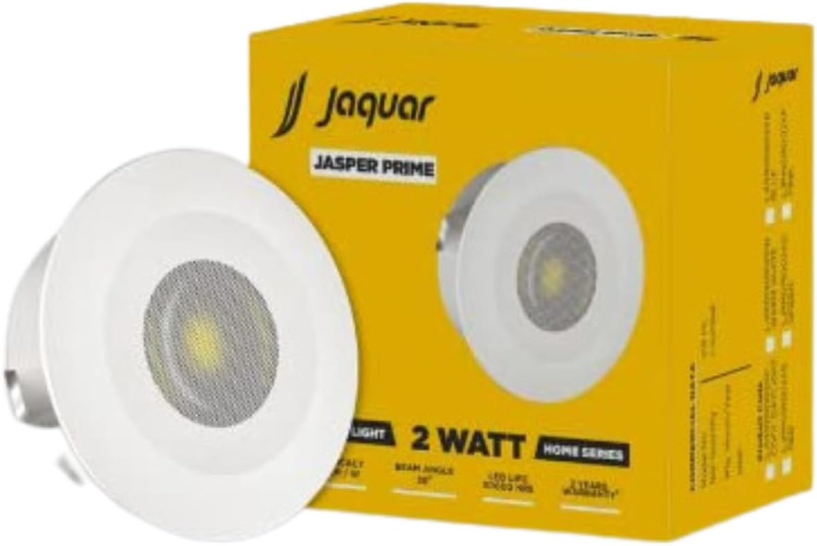 Jaquar Jasper Prime 2W LED Light Spotlight | SPOT Light for Home Ceiling | Cool White SPOT Light (Pack of 1)