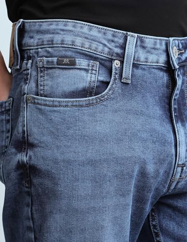 Image of Flying Machine Men's Relaxed Tapered Fit Jeans| Solid | Mid Rise | Stretchable | Jeans for Man