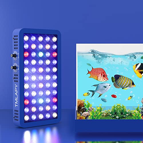 Tmlapy 165W Led Saltwater Aquarium Light Full Spectrum, Led Fish Tank Lights, Double Lighting Modes For Freshwater And Saltwater Plant Coral Reef Fish Jellyfish(15.8''X8.3''X2'') #TOP7