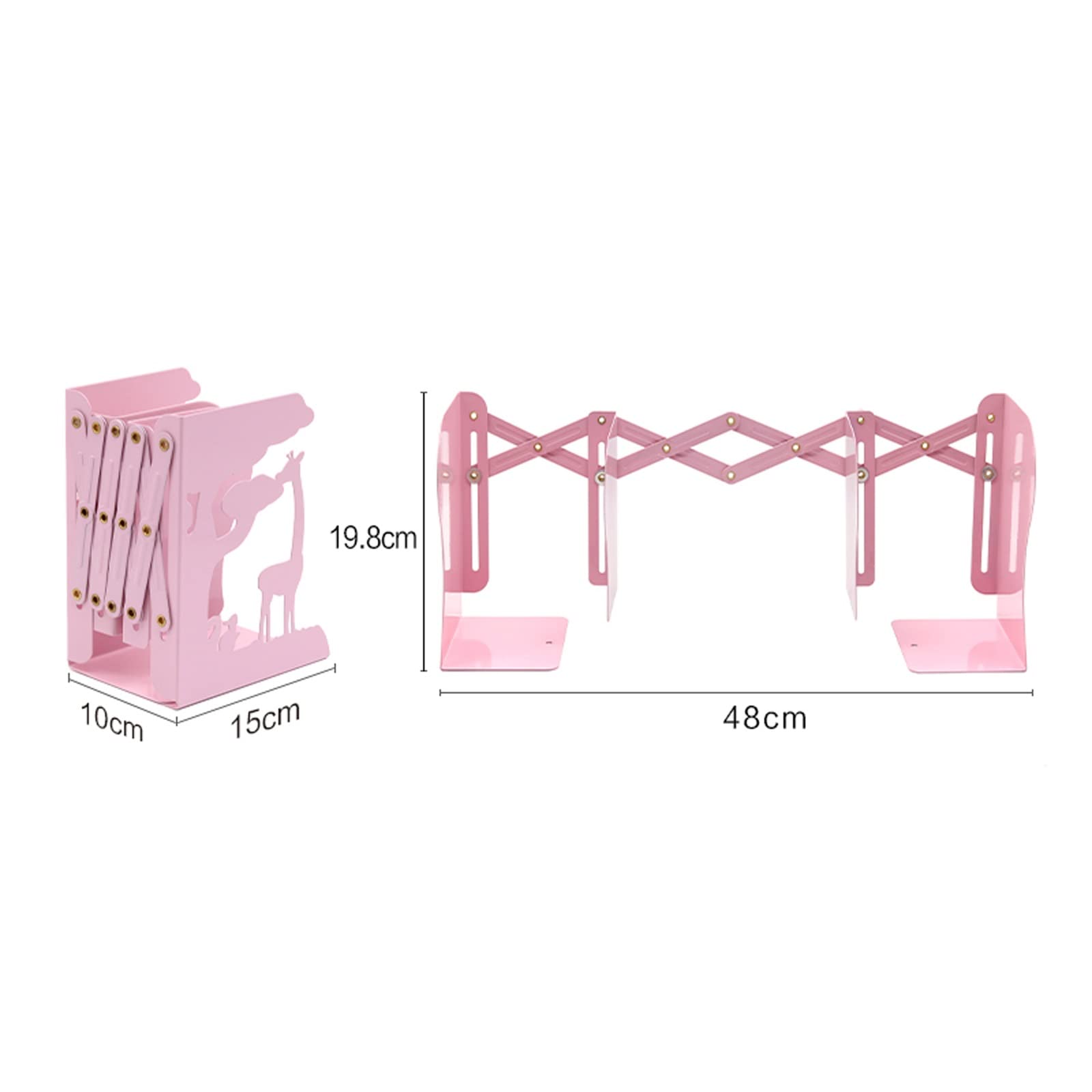 Sujetalibros Decorativos Sujetalibros de Metal Ajustable Soporte para Libros Soporte de Escritorio Sujetalibros Soporta Sujetalibros para Estantes Oficina y Hogar Sujetalibros Antideslizant