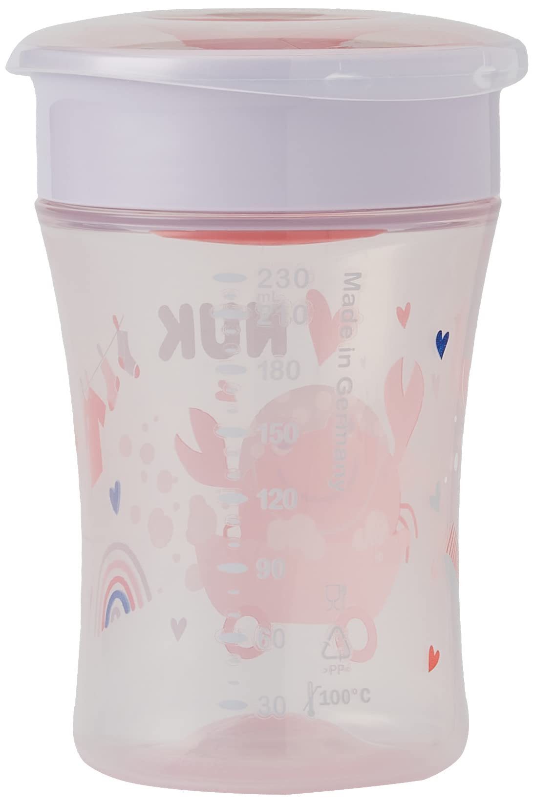 NUK Magic Cup & Mini Magic Cup Lot de 2 gobelets d'apprentissage avec bord étanche à 360° à partir de 6 mois - Anti-fuite et sans BPA - 160 ml et 230 ml - Rouge